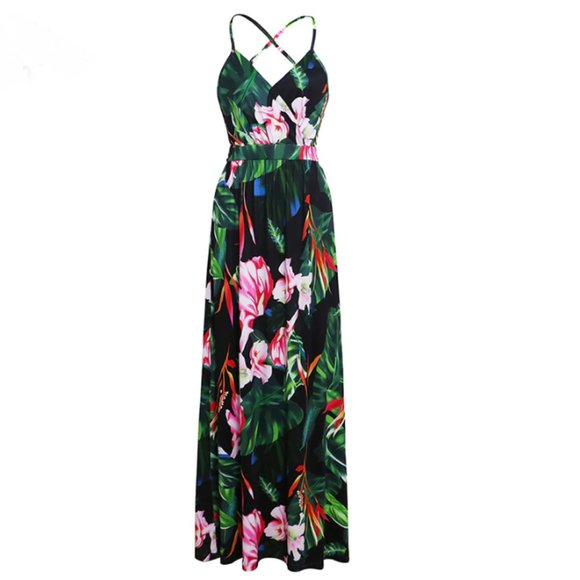 2021 Summer Sling Cross Maxi Dress - Picture 3 of 6